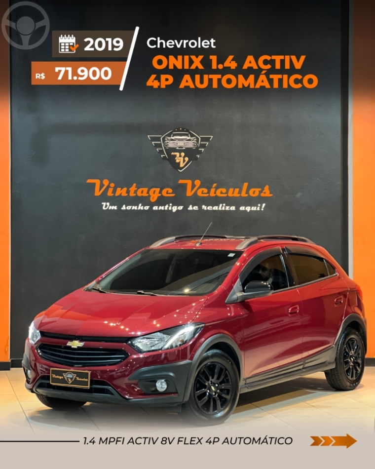 ONIX 1.4 MPFI ACTIV 8V FLEX 4P AUTOMÁTICO - 2019 - CAXIAS DO SUL