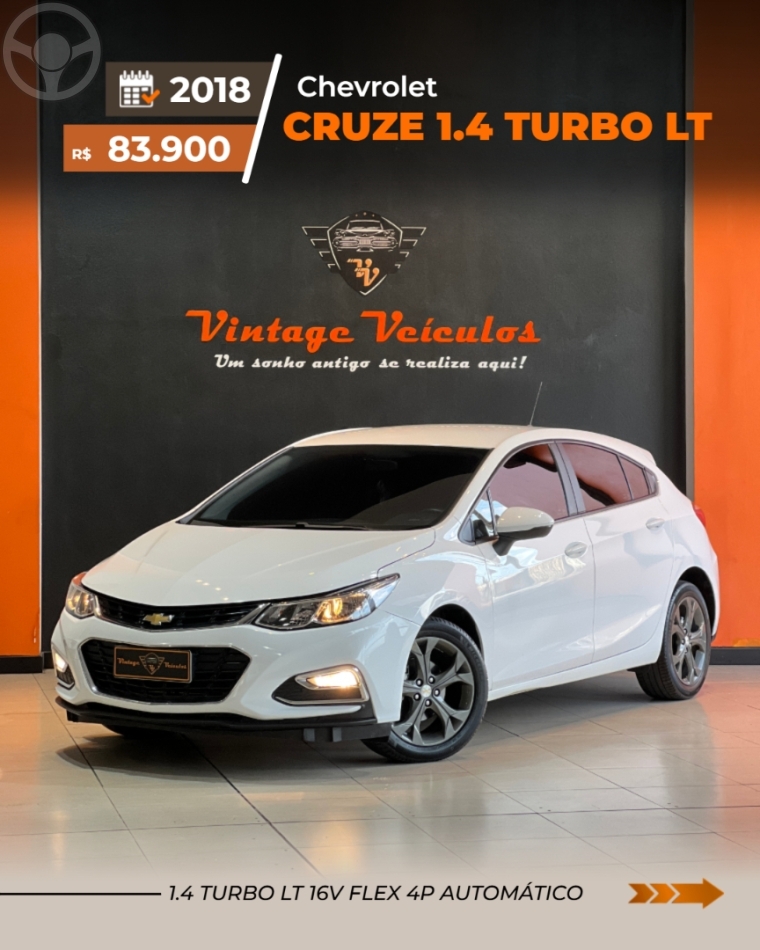CRUZE 1.4 TURBO LT 16V FLEX 4P AUTOMÁTICO - 2018 - CAXIAS DO SUL