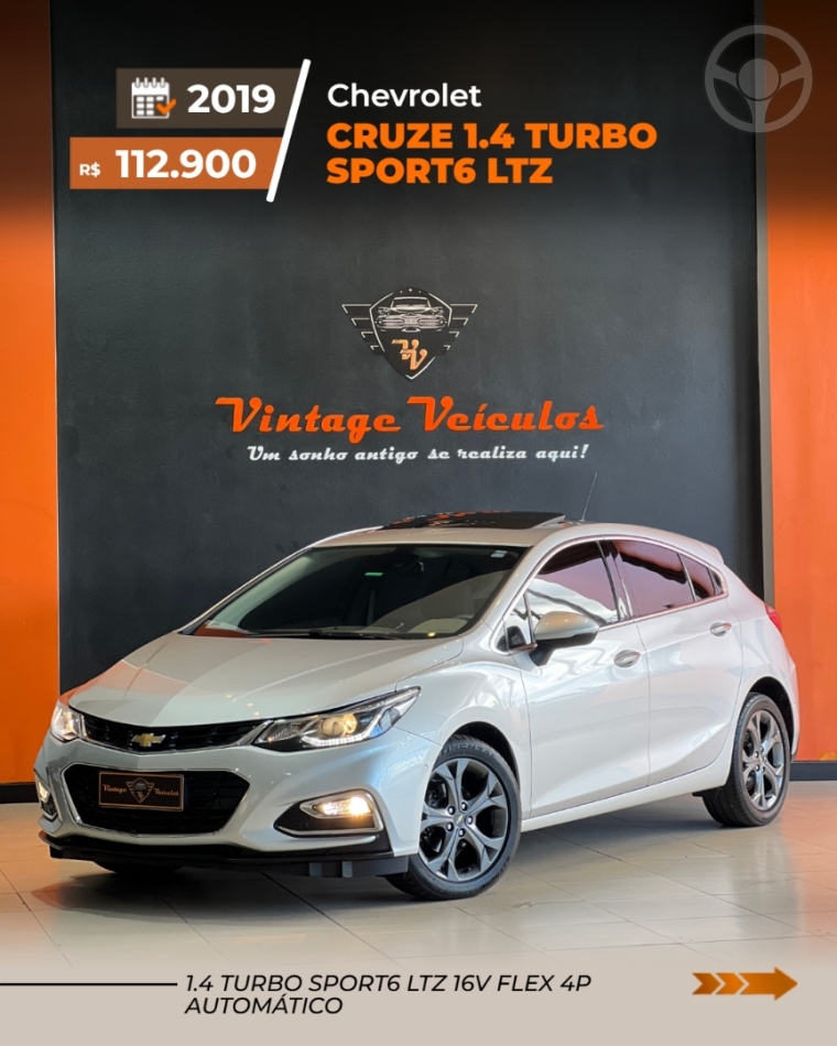 CRUZE 1.4 TURBO LTZ SPORT6 16V FLEX 4P AUTOMÁTICO - 2019 - CAXIAS DO SUL