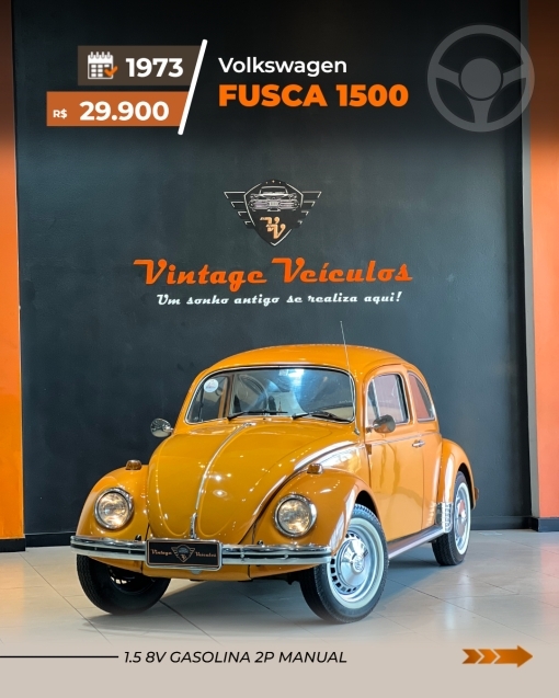 FUSCA 1.5 8V 2P MANUAL - 1973 - CAXIAS DO SUL