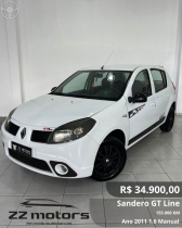 sandero 1.6 gt line limited flex 4p manual 2011 casca