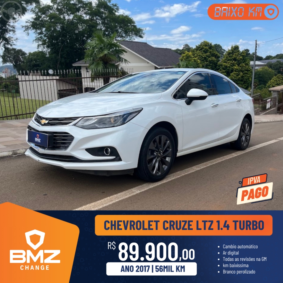 CRUZE 1.4 TURBO LTZ 16V FLEX 4P AUTOMÁTICO - 2017 - MARAU